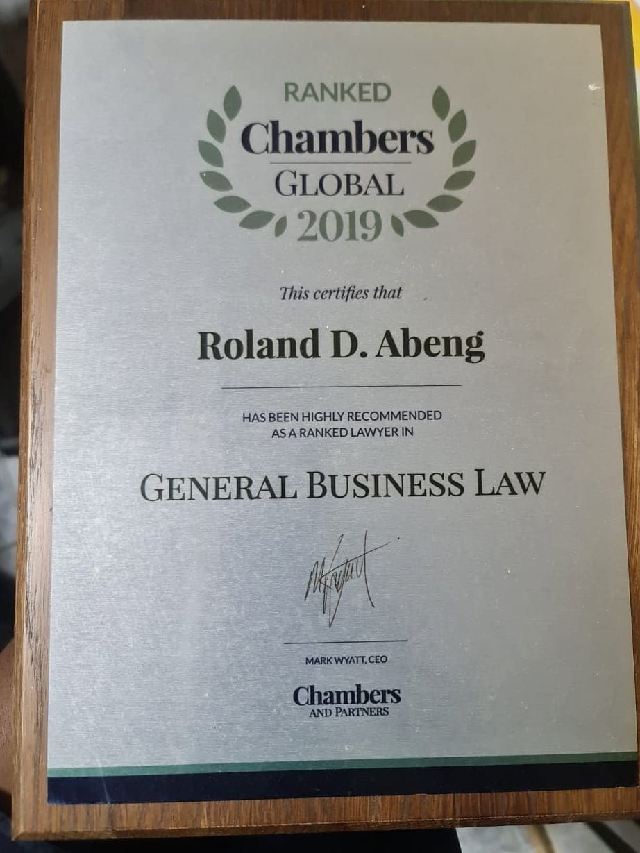 Roland D. Abeng highly recommended as a ranked lawyer in General Business Law.
